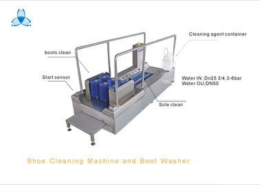 Máy làm sạch giày bằng thép không gỉ, máy giặt khởi động cho nhà máy thực phẩm