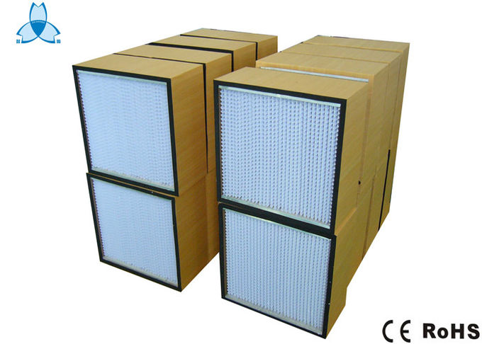Clean Room HEPA Air Filter Wooden Frame With Paper Foil Separator 610x610x150mm 0