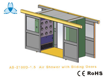 Cargo CleanRoom Air Shower With Width 1600mm Automatic Double - Leaf Sliding Doors