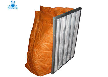 Medium Efficiency F6 Pocket Air Filter Hvac Duct Cleaning , Low Initial Pressure Drop