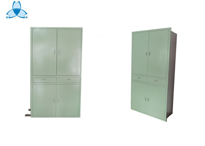 Two Drawer Hospital Medicine Cabinet Thin - Rimmed Without Half Glass Door 2